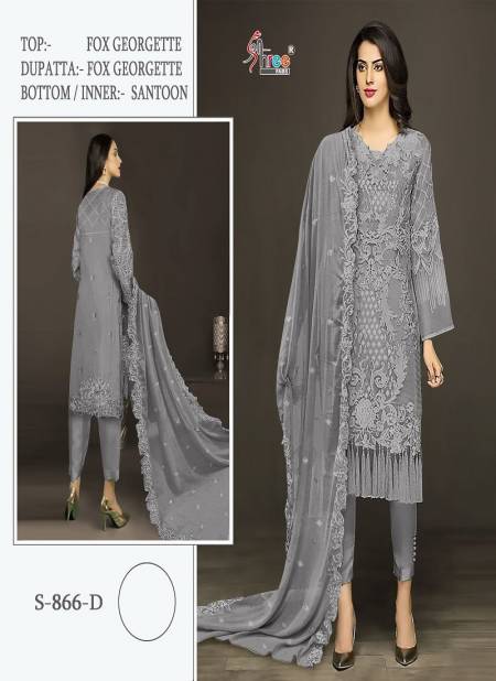 S 866 Shree Fab Faux Georgette Pakistani Dress Material Catalog